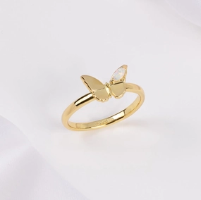 Butterfly Opal Gold Ring