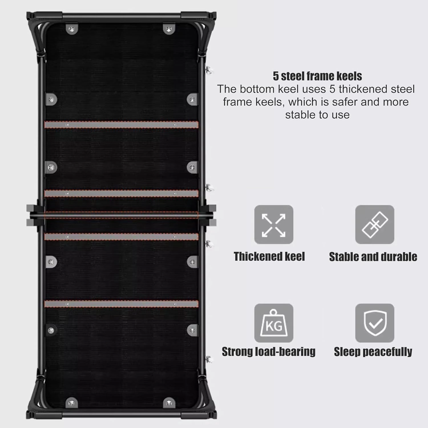 Camping Cot with Mat for Adults Foldable Camping Bed for Adults with Non-Slip Foot Pad for Travel,Room,Office,Home Nap
