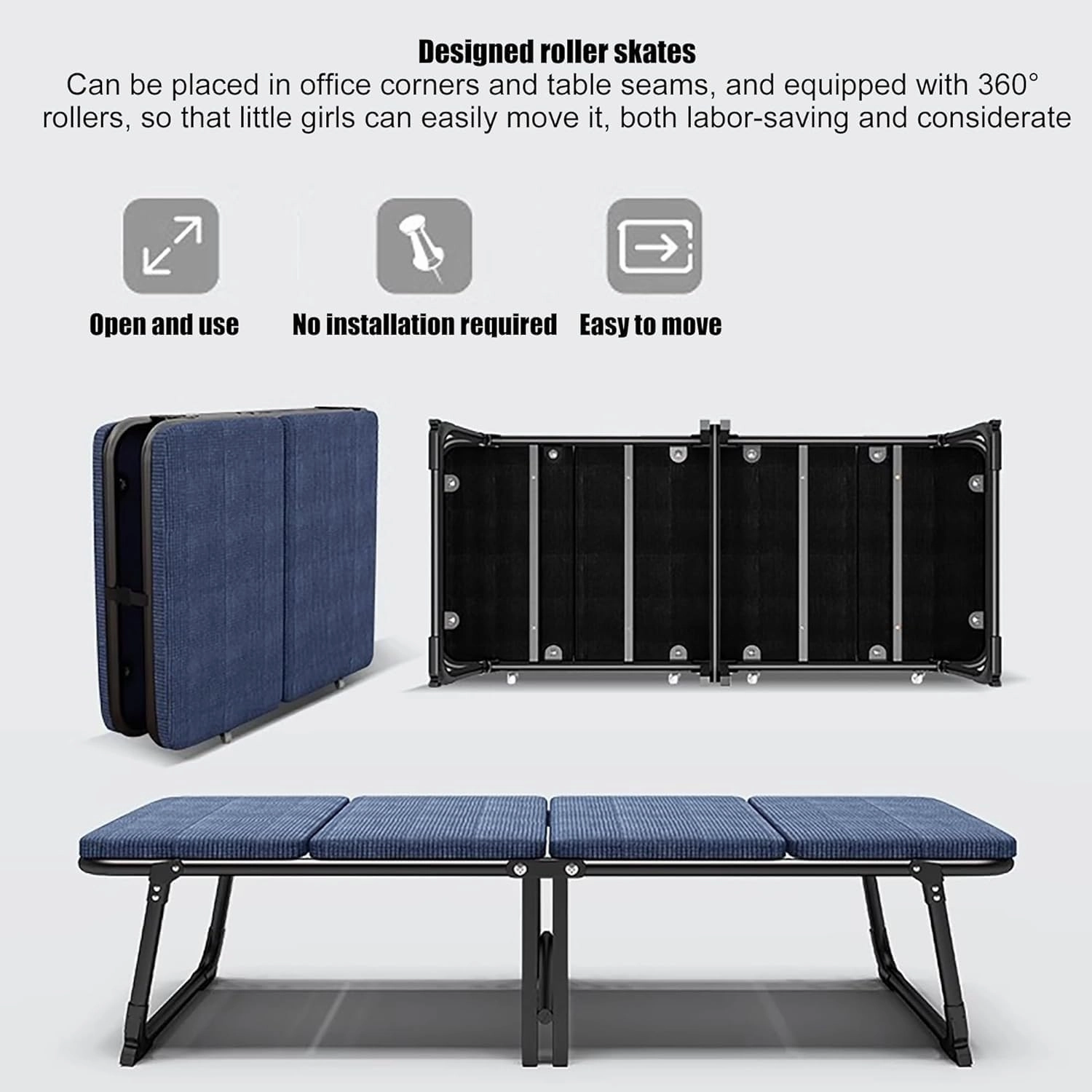 Camping Cot with Mat for Adults Foldable Camping Bed for Adults with Non-Slip Foot Pad for Travel,Room,Office,Home Nap