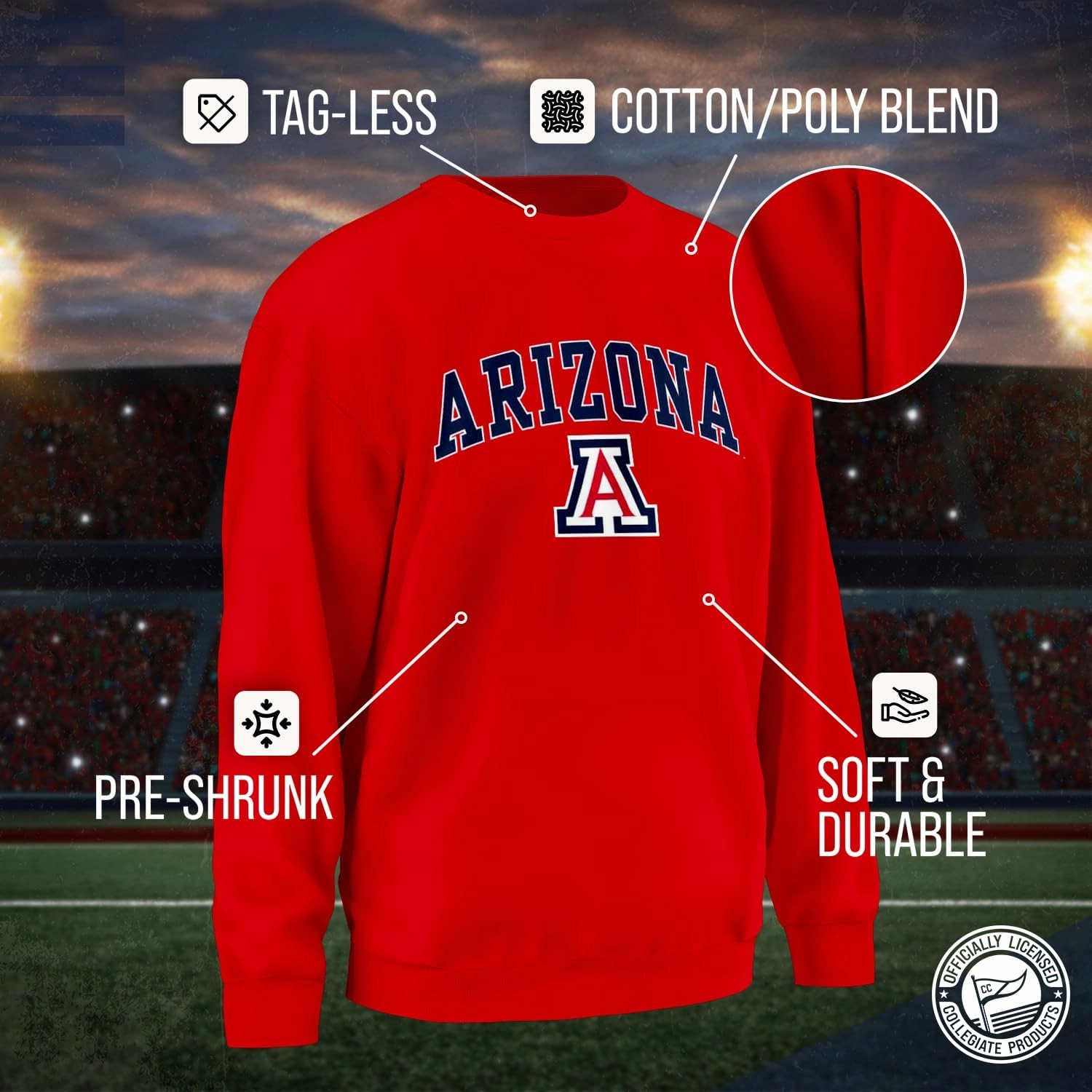 Campus Colors Adult Arch & Logo Soft Style Gameday Crewneck Sweatshirt