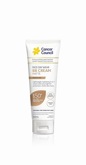 Cancer Council SPF 50  Face Day Wear BB Cream Matte Medium Tint 50ml