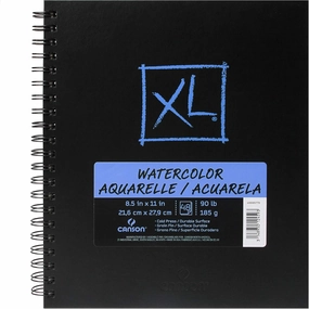 Canson XL Series Art Book Watercolor, Midweight White Paper, Side Wire Binding, 48 Sheets, 8.5x11 inch