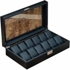 Carbon Fiber Artificial Leather 6 Grid 12 Grid 20 Grid Mechanical Watch Storage Box Nickel-Plated Paint