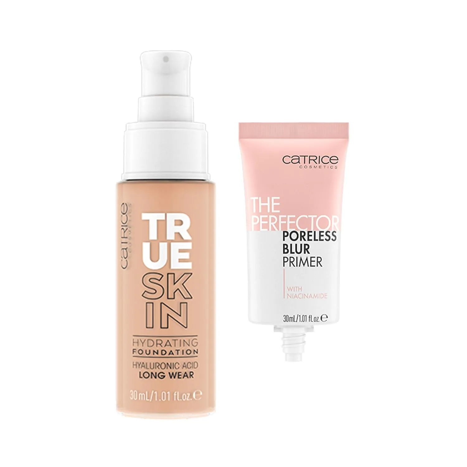Catrice | True Skin Foundation 20 & The Perfector Poreless Blur Primer Bundle | Full Coverage Makeup | Vegan & Cruelty Free