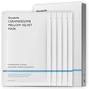Ceramidesome Mellow Velvet Mask - Deep Moisturizing & Soothing Face Mask with Ceramide, Vegan Formula for Sensitive Skin, Hydrating Korean Skincare for Dry & Damaged Skin, 5pcs
