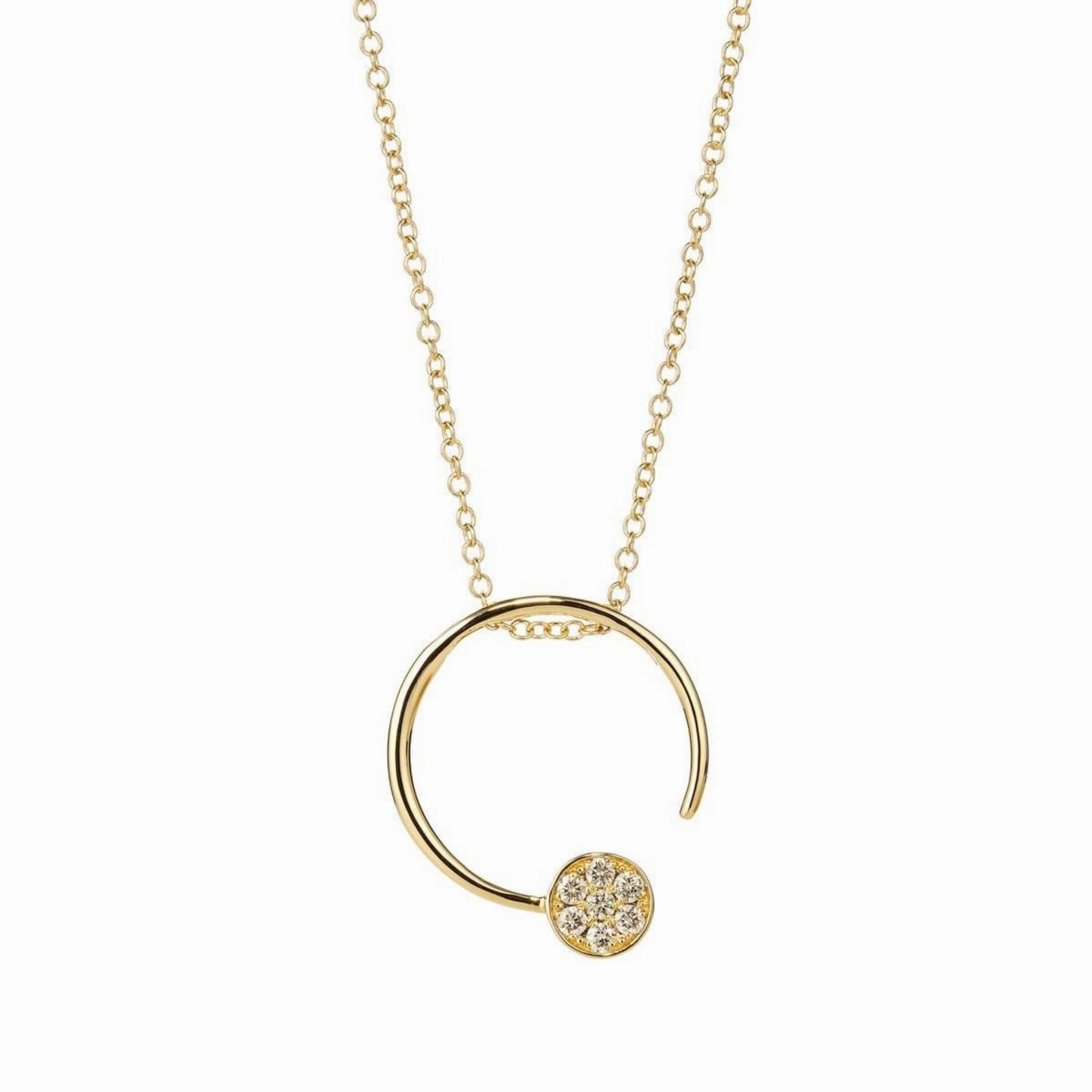 Champagne Diamond Disc Pendant
