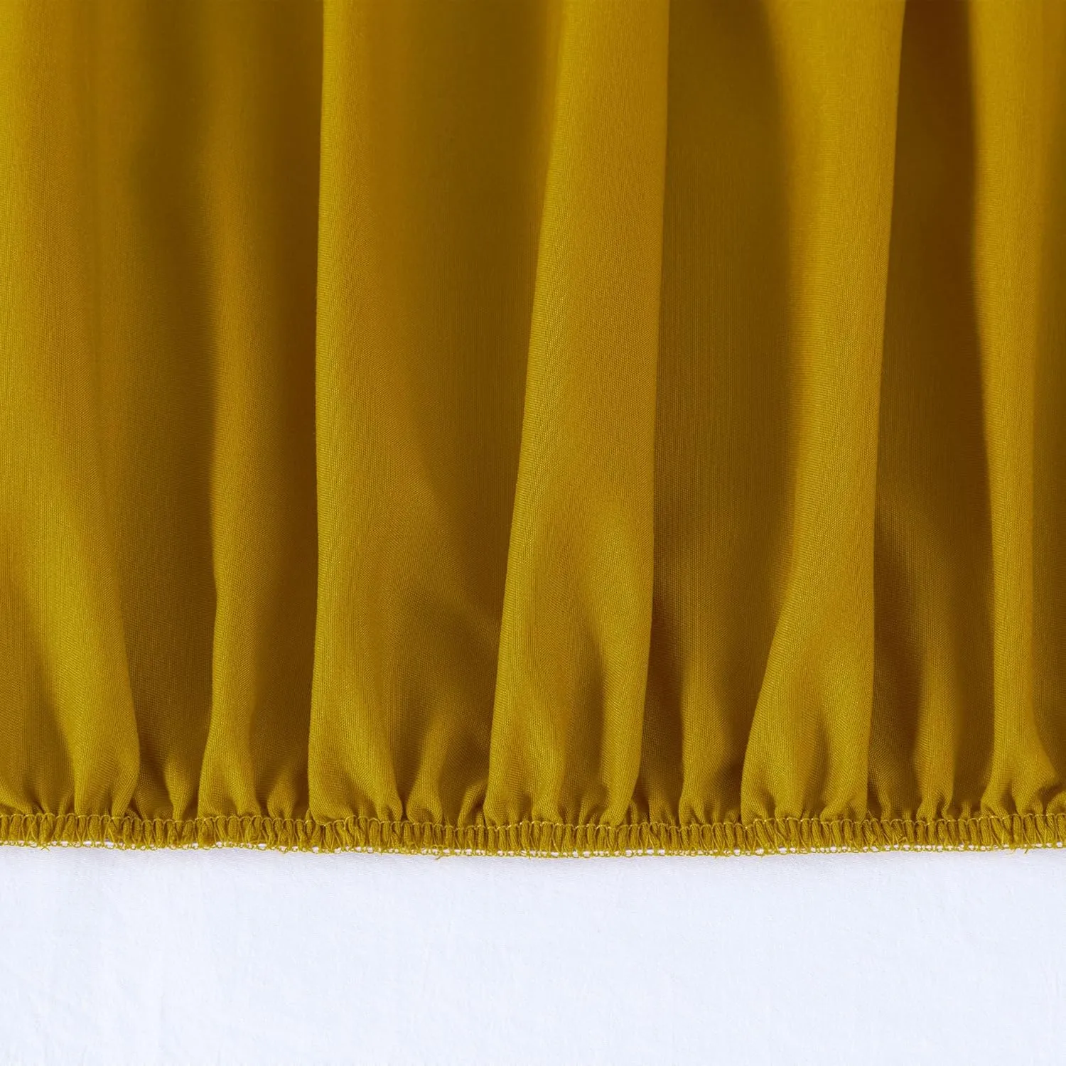 Chezmoi Collection 4-Piece Mustard Yellow Sheet Set King Size - 110GSM Peach Skin Brushed Microfiber Polyester 16" Deep Pocket Bed Sheets & Pillowcases