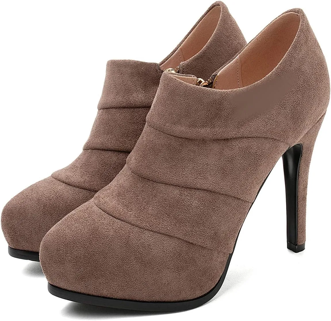 ClassicSter Womens High Heels Pumps Platform Ankle Boots Stiletto Heel Pointed Toe Zip Booties Shoes