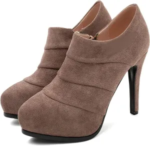 ClassicSter Womens High Heels Pumps Platform Ankle Boots Stiletto Heel Pointed Toe Zip Booties Shoes