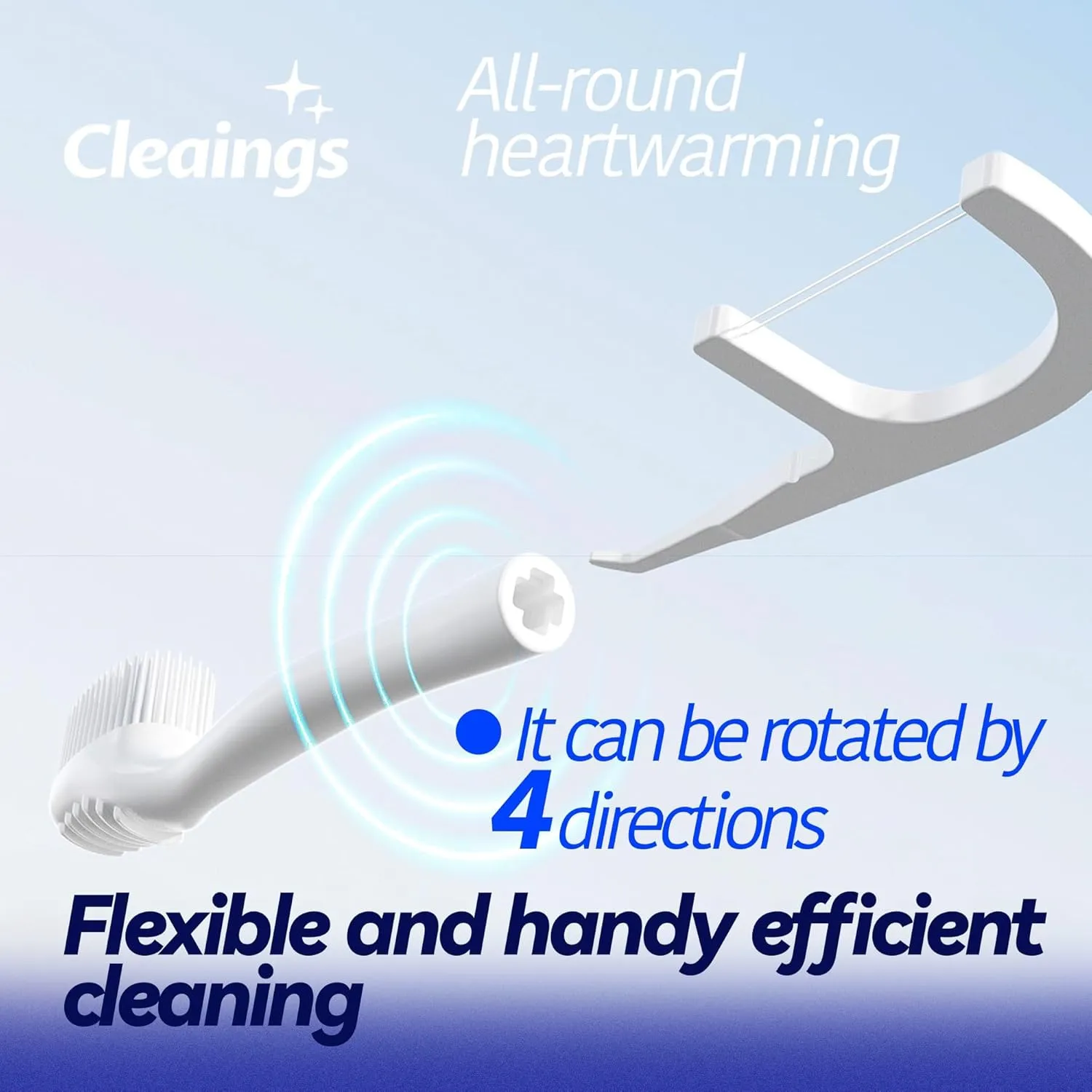 cleaings® Disposable Toothbrushes with Double Cleaning Beads Toothpaste and Clean Floss Picks for Work or Travel - 20 pcs-Mixed Flavor（Pack of 5）