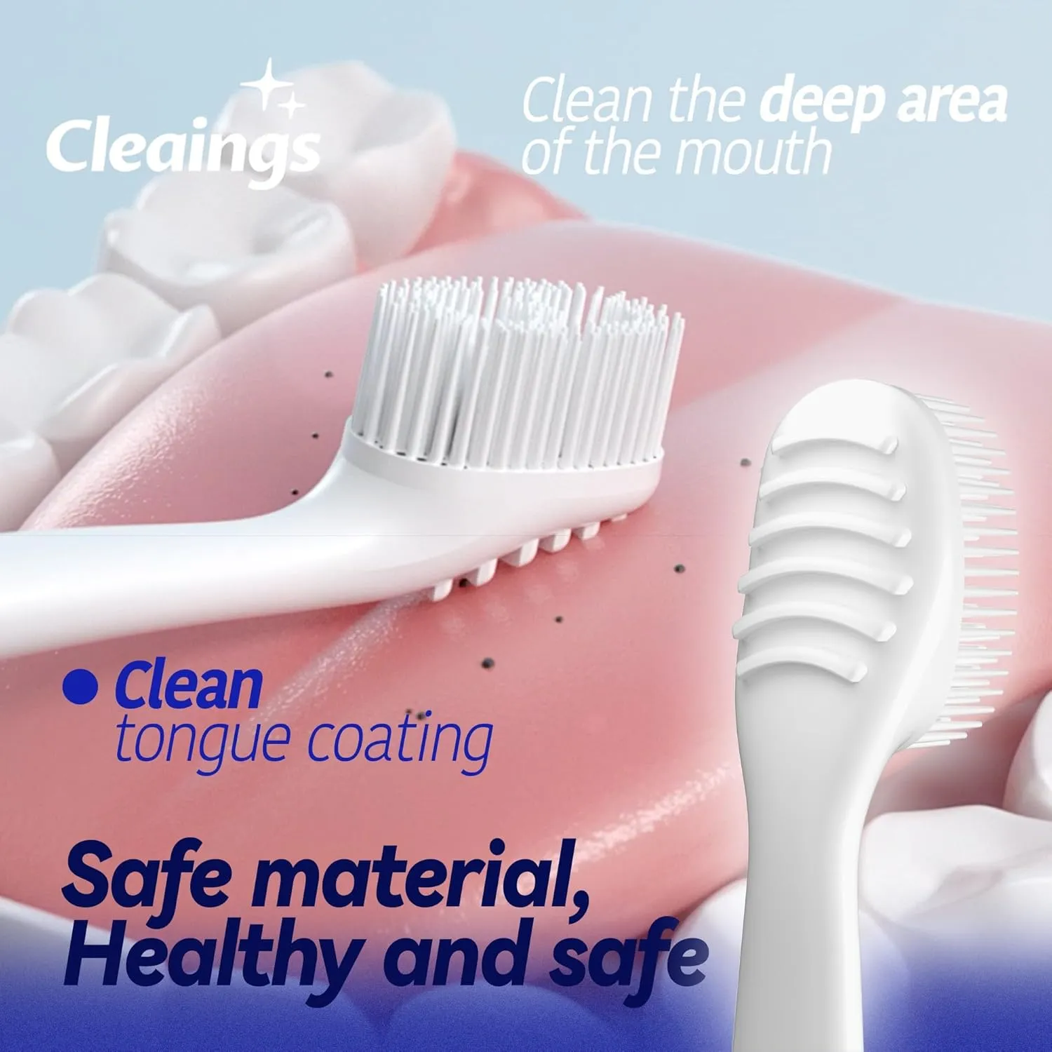 cleaings® Disposable Toothbrushes with Double Cleaning Beads Toothpaste and Clean Floss Picks for Work or Travel - 20 pcs-Mixed Flavor（Pack of 5）