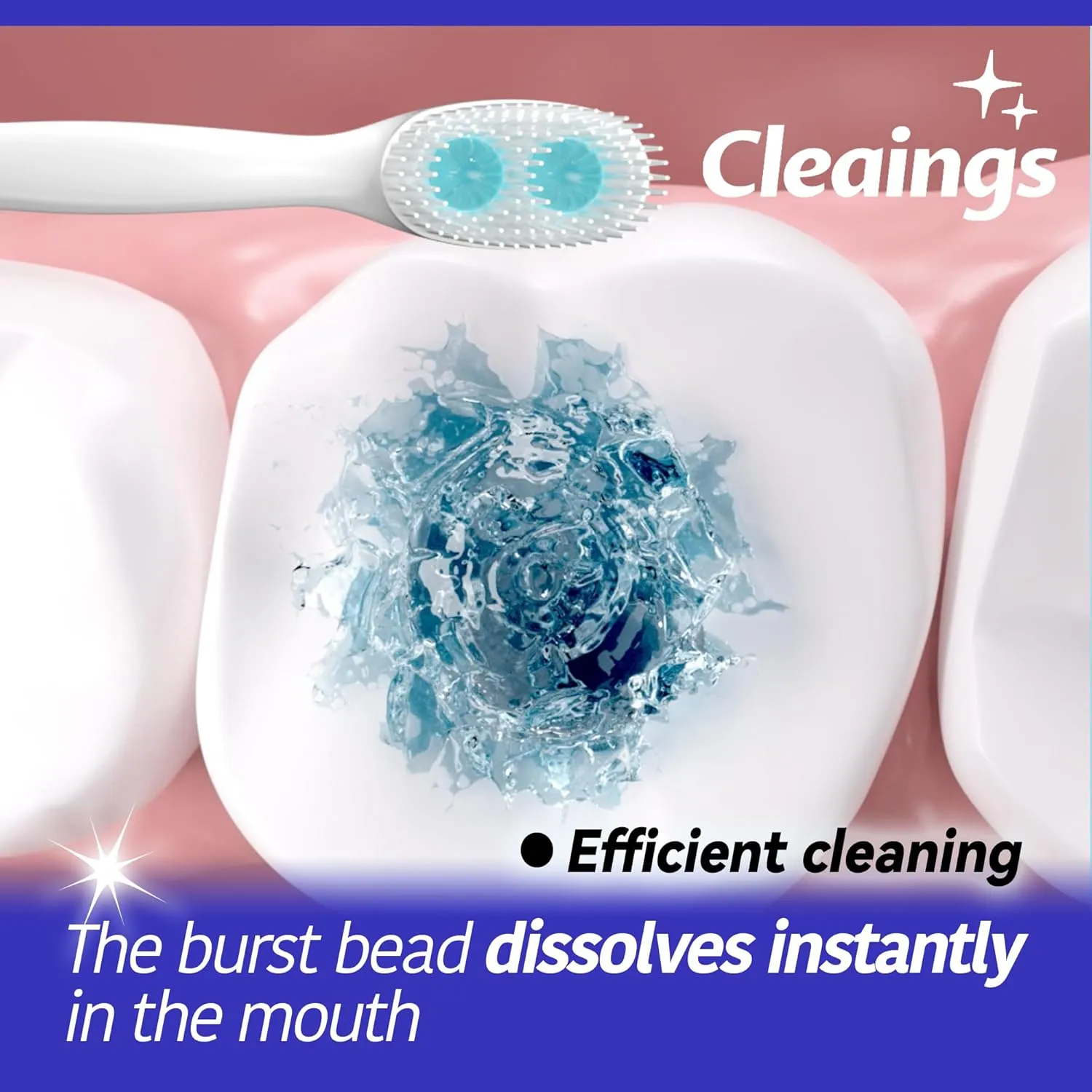 cleaings® Mini Brushes-Disposable Toothbrushes with Double Cleaning Beads Toothpaste and Pick for Daily Life or Travel, 20 Count-Mint Flavor（Pack of 5）