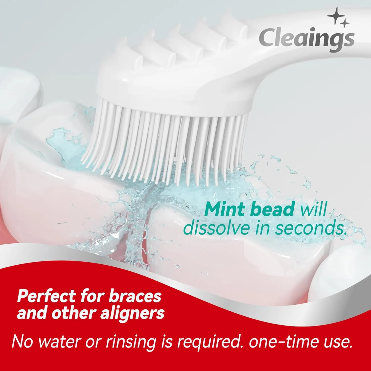 cleaings® Mini Brushes-Disposable Toothbrushes with Toothpaste and Pick for Work or Travel, 24 Count (Mint Flavor（Pack of 5）)