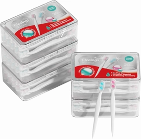 cleaings® Disposable Mini Toothbrushes with 2 Toothpaste Beads, Toothpick & Tongue Cleaner – Travel Essentials, On-The-Go Oral Care, 20 Count-Mixed Flavor（Pack of 5）