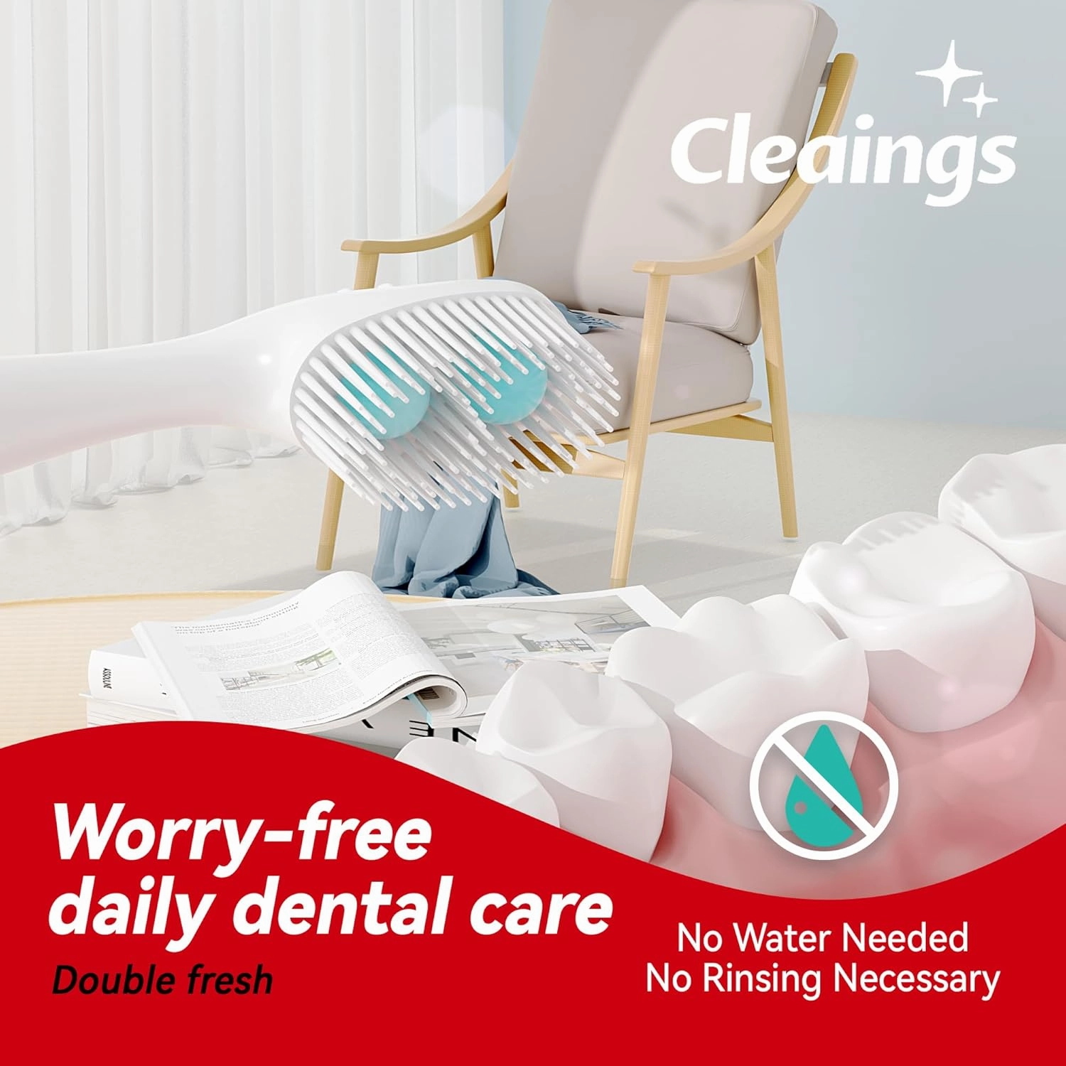 cleaings® Disposable Mini Toothbrushes with 2 Toothpaste Beads, Toothpick & Tongue Cleaner – Travel Essentials, On-The-Go Oral Care, 20 Count-Mixed Flavor（Pack of 5）