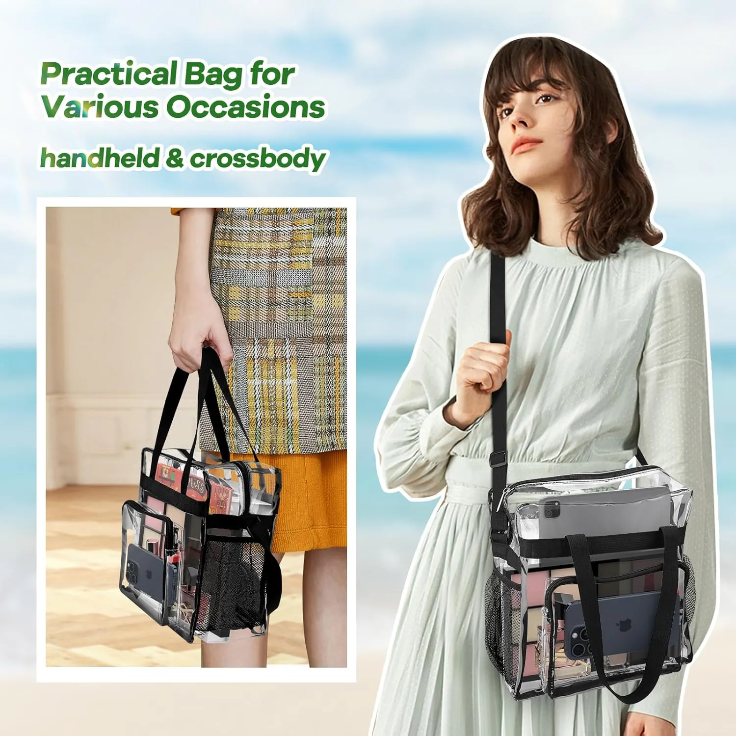 Clear Bag For Stadium Events, Clear Purse Stadium Crossbody Bag