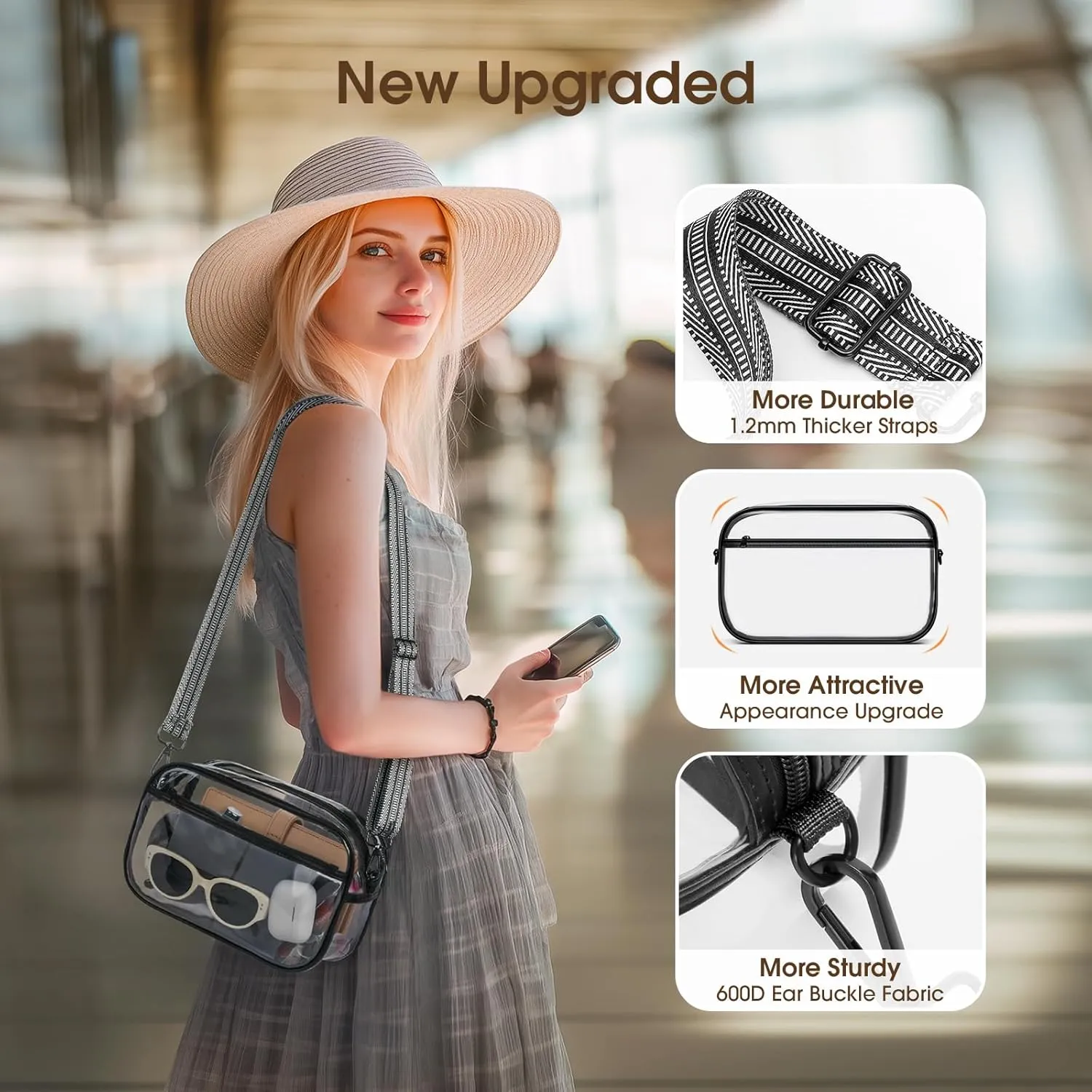 Clear Bag For Stadium Events, Clear Purse Stadium Crossbody Bag