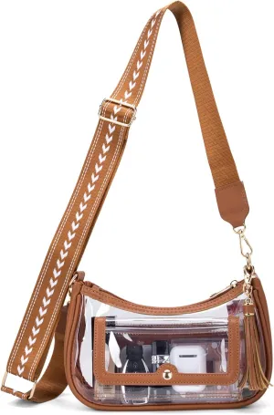 Clear Bag for Stadium Events, Clear Purses for Women, Crossbody Stadium Approved