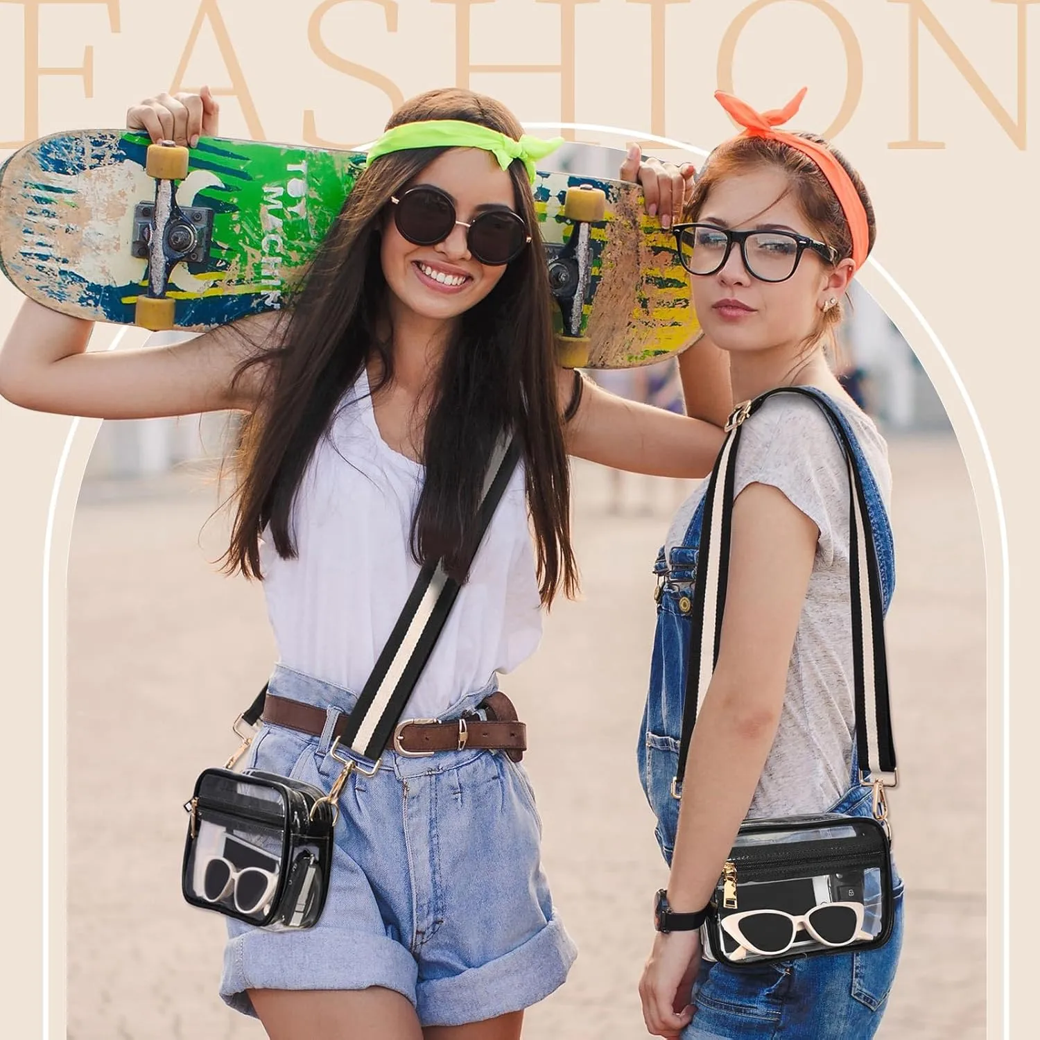 Clear Crossbody Bag Stadium Approved, Clear Purses for Women, Small Clear Stadium Bag for Concerts Sports Events