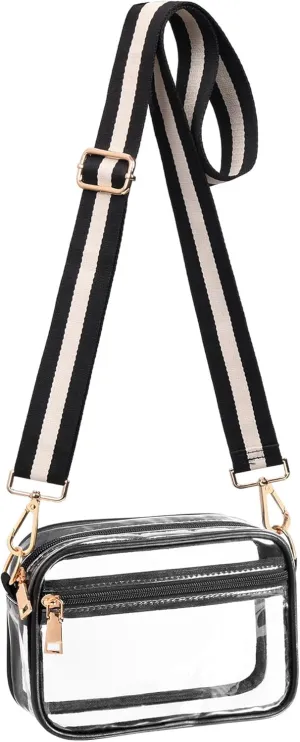 Clear Crossbody Bag Stadium Approved, Clear Purses for Women, Small Clear Stadium Bag for Concerts Sports Events