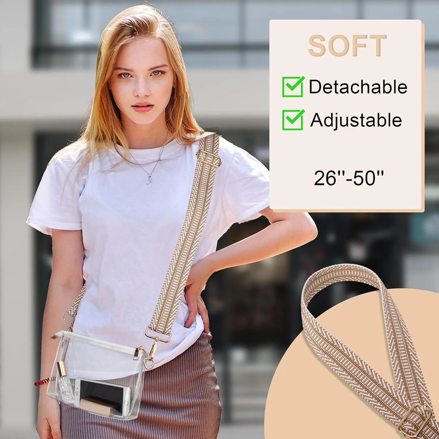 Clear Purse for Women - Stadium Approved Crossbody Bag, Small Stadium Bag for Concerts & Sports Events