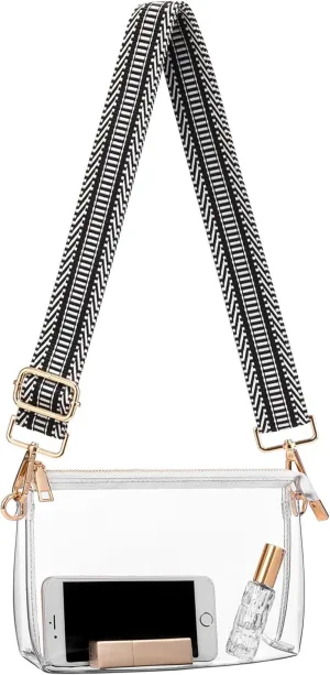 Clear Purse for Women - Stadium Approved Crossbody Bag, Small Stadium Bag for Concerts & Sports Events