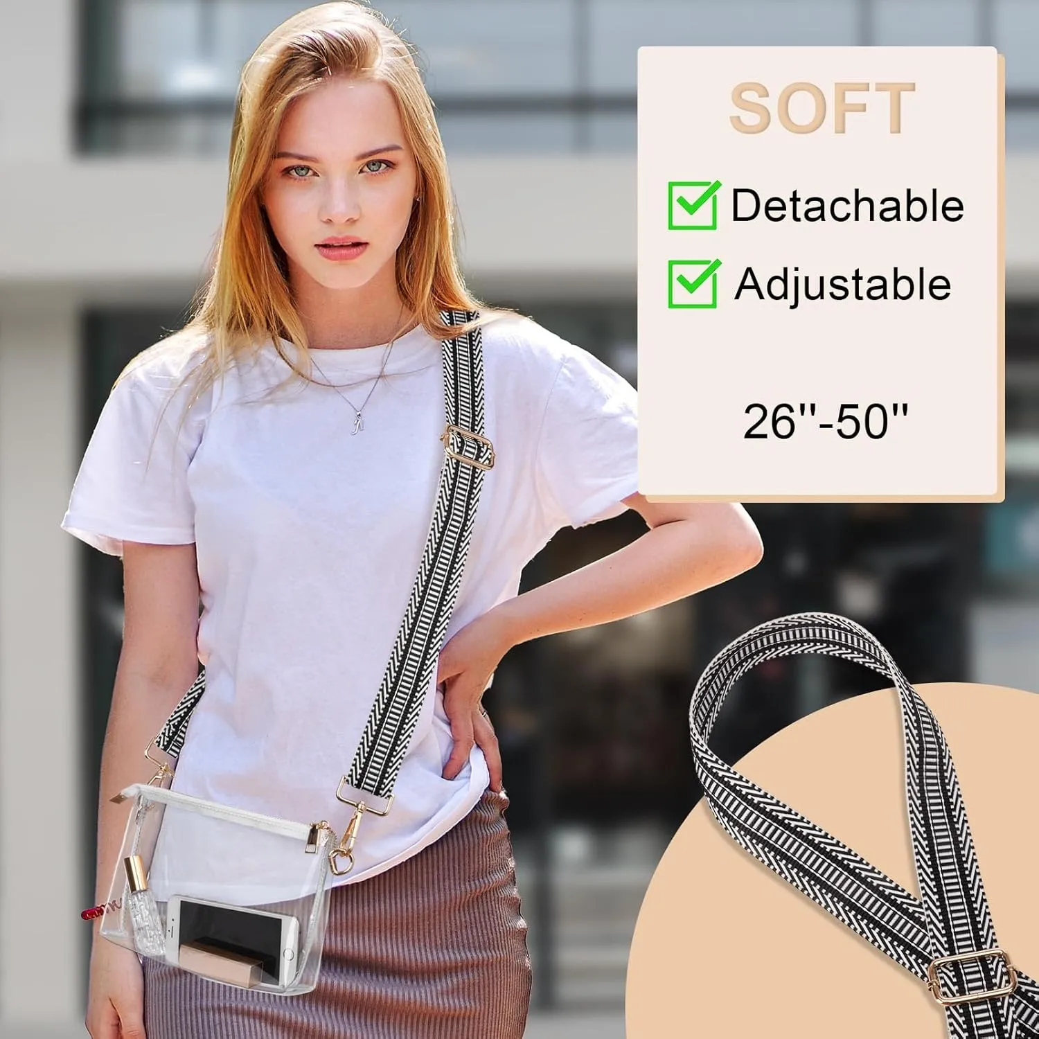 Clear Purse for Women - Stadium Approved Crossbody Bag, Small Stadium Bag for Concerts & Sports Events