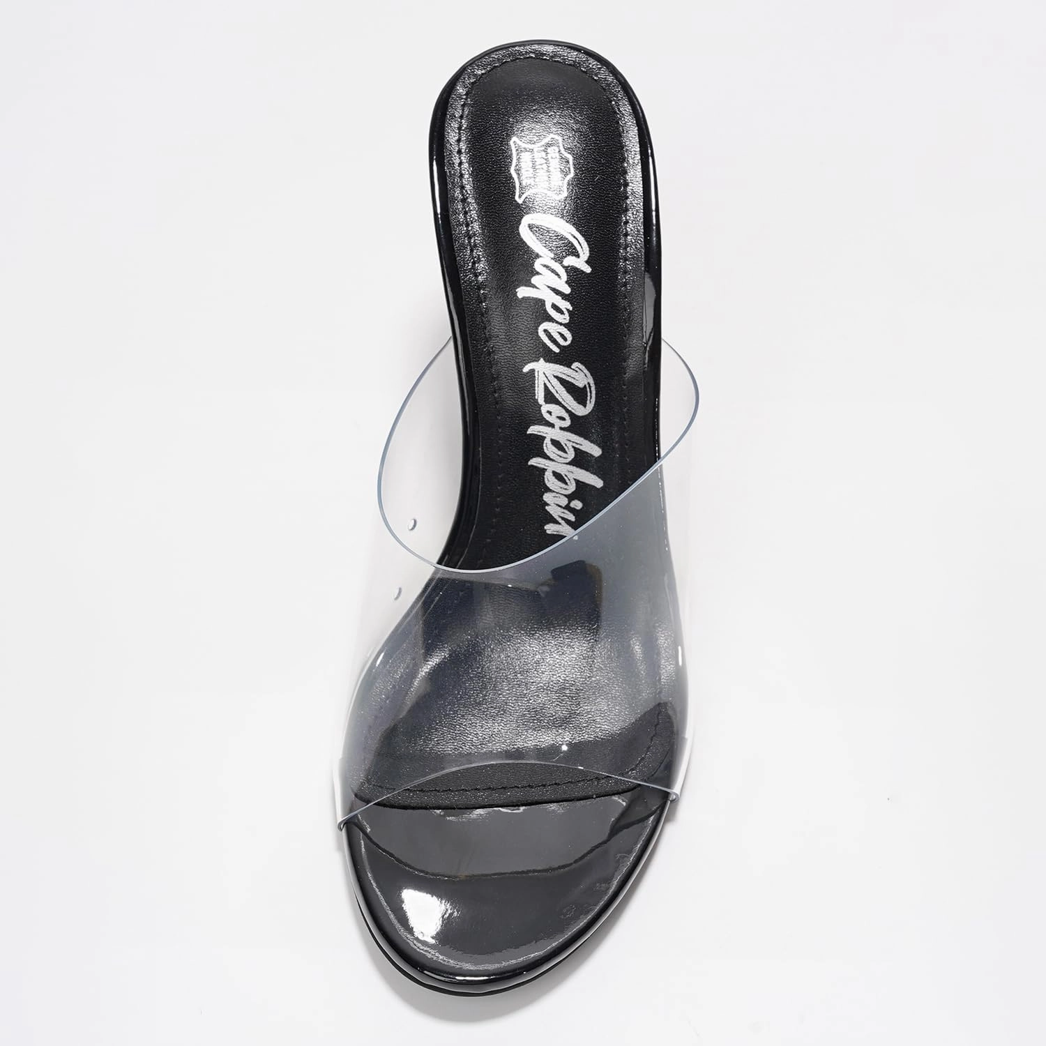 Clear Chunky Heels for Women- Comfy Slip on Heels for Women with Transparent Upper, 3.5-inch Lucite Block Heel & Genuine Leather Insole- Classy Open Toe Wedge Heels for Women (Fusion.A)