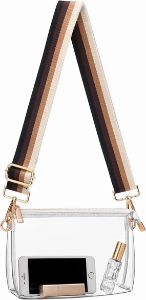 Clear Purse for Women - Stadium Approved Crossbody Bag, Small Stadium Bag for Concerts & Sports Events