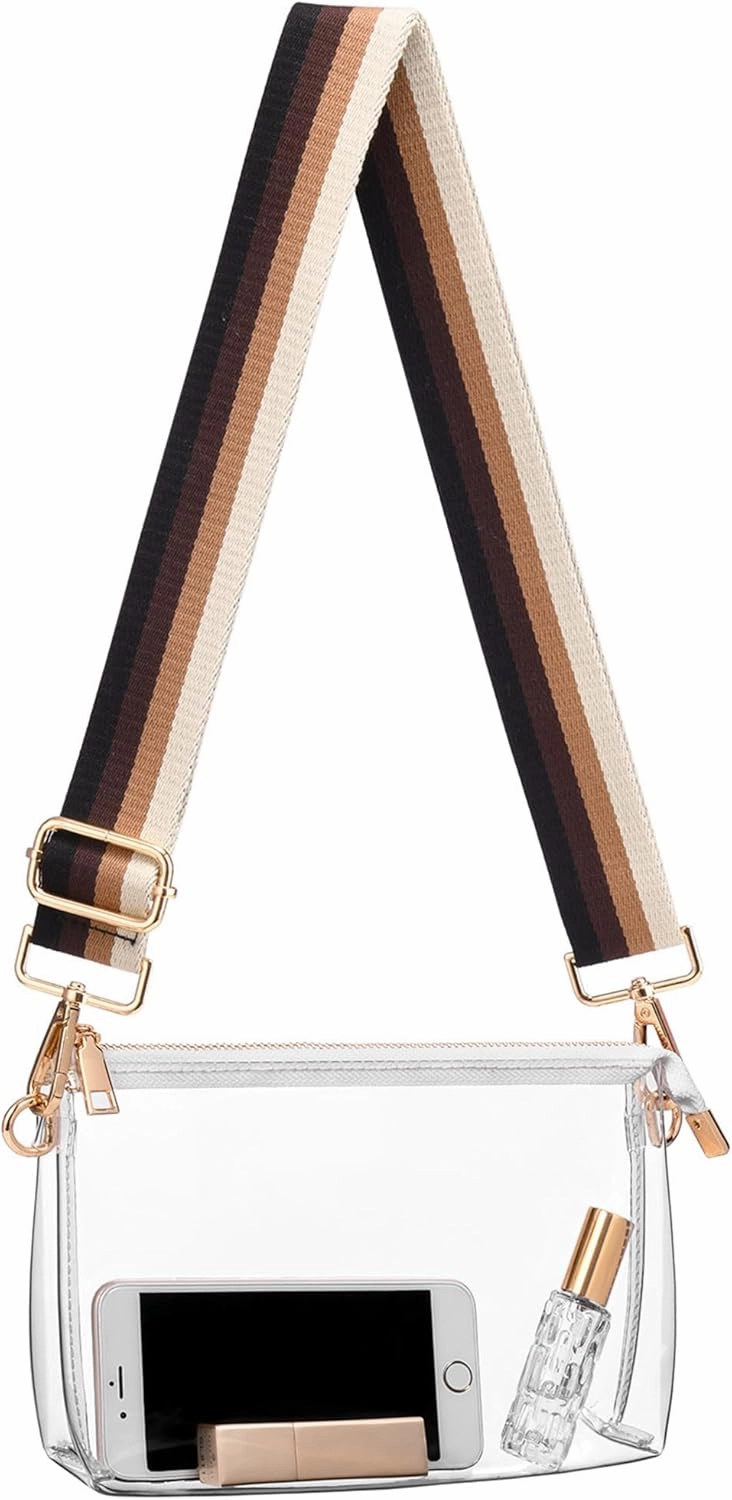 Clear Purse for Women - Stadium Approved Crossbody Bag, Small Stadium Bag for Concerts & Sports Events