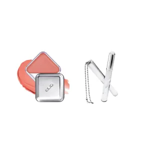 CLIO Essential Lip & Cheek Tap   Sillicone Lip Brush Bundle, 01 Peach Flush