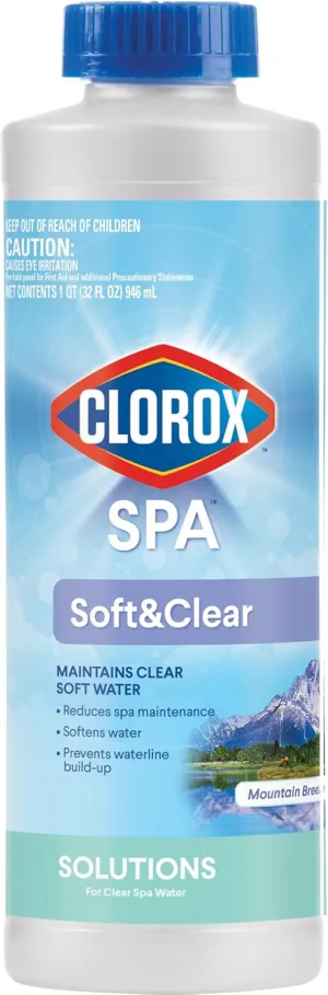 Clorox® Pool&Spa™ Soft&Clear, Maintains Clear Soft Water, Reduces Spa Maintenance, 32 Ounces (Pack of 1)