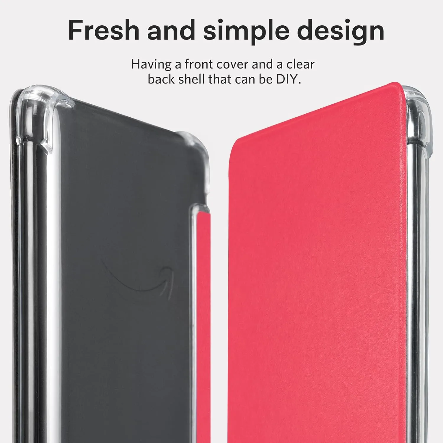 CoBak Case for 7" Ereader - New PU Leather Cover and Clear Soft Silicone Back Cover with Auto Sleep Wake Feature