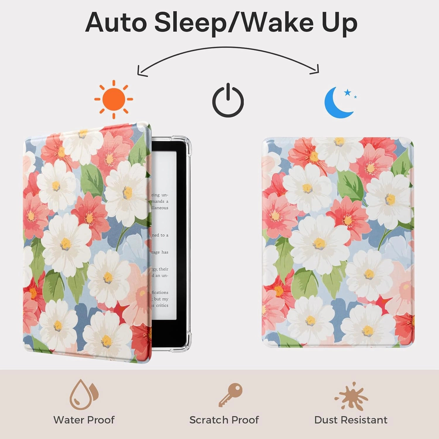 CoBak Case for Kindle Paperwhite (6.8" 11th Generation 2021 Released) & Paperwhite Signature Edition- New PU Leather Cover and Clear Soft Silicone Back Cover with Auto Sleep Wake Feature