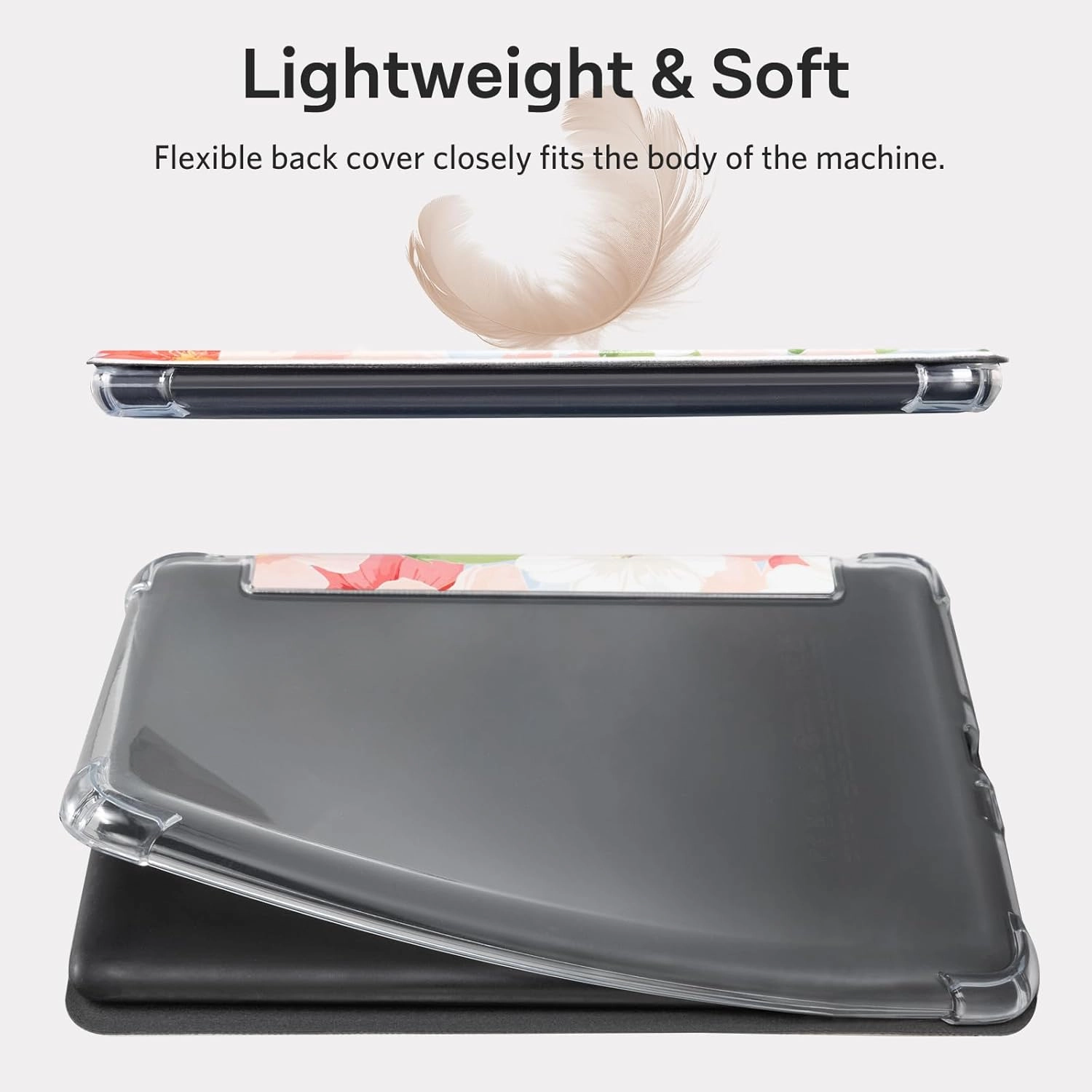 CoBak Case for Kindle Paperwhite (6.8" 11th Generation 2021 Released) & Paperwhite Signature Edition- New PU Leather Cover and Clear Soft Silicone Back Cover with Auto Sleep Wake Feature