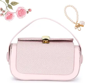Colorful Fabric Flap Crossbody Bag, Large Capacity PU Leather, Elegant Textured Shoulder Purse for Women
