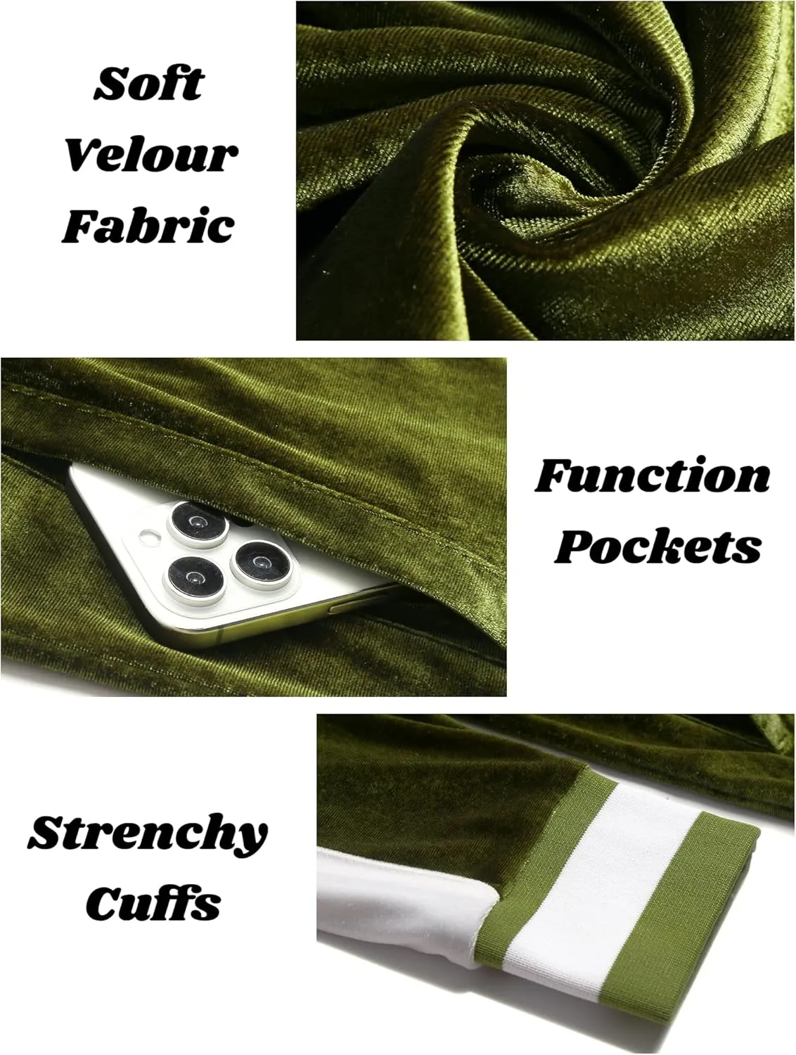 COOFANDY Mens Tracksuit 2 Piece Set Velour Velvet Sweatsuit Jogging Suits Full Zip Jacket Pants Outfits