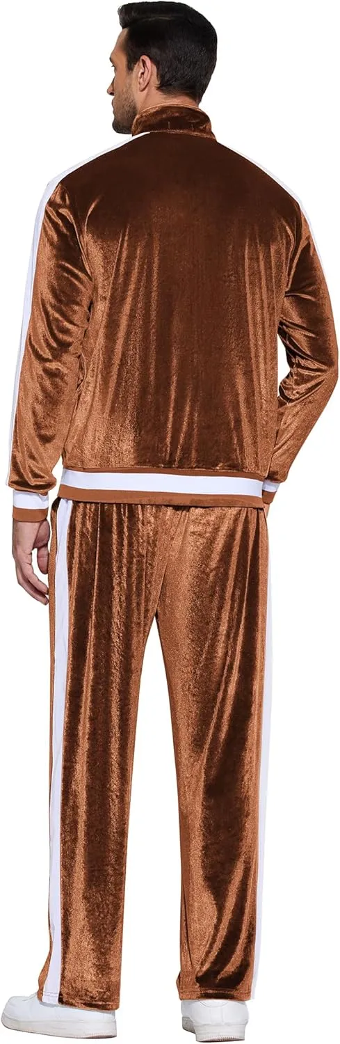 COOFANDY Mens Tracksuit 2 Piece Set Velour Velvet Sweatsuit Jogging Suits Full Zip Jacket Pants Outfits