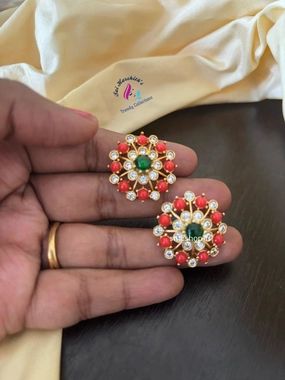 Coral Stone Stud (Push Back) - SHTC1233