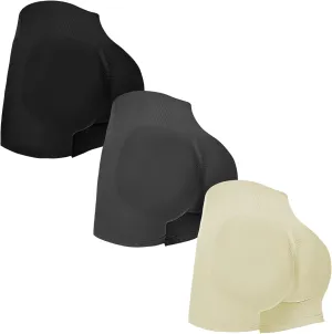 Coume 3 Pack Workout Shorts for Women Waist Seamless High Cross Scrunch Butt Lifting Biker Gym Yoga Athletic Booty Shorts