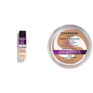 Covergirl   Olay Simply Ageless 3-in-1 Liquid Foundation, Creamy Natural & & Olay Simply Ageless Instant Wrinkle-Defying Foundation, Creamy Natural 0.44 Fl Oz