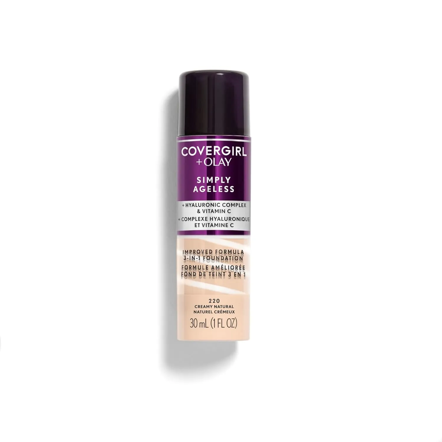 Covergirl   Olay Simply Ageless 3-in-1 Liquid Foundation, Creamy Natural & & Olay Simply Ageless Instant Wrinkle-Defying Foundation, Creamy Natural 0.44 Fl Oz