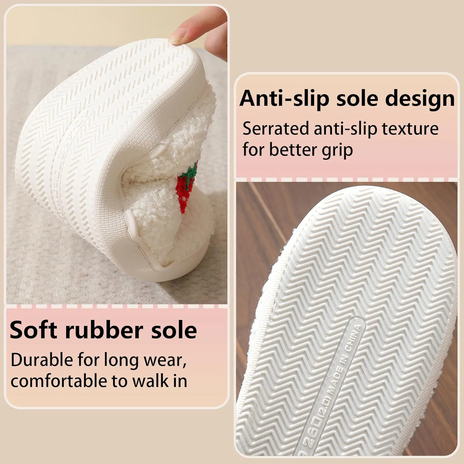 Cozy Cotton Fruit Motif Plush Slippers for Couples - Kawaii Anti-Skid Indoor Shoes, Comfortable and Warm Home Footwear