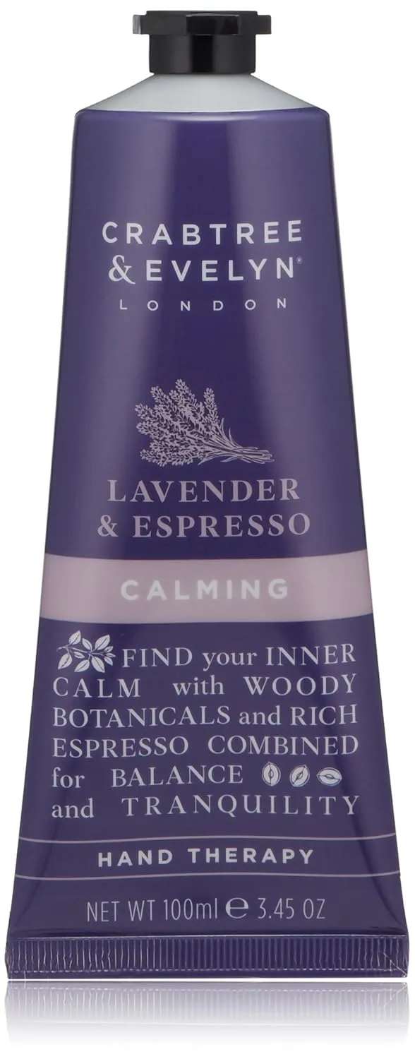 Crabtree & Evelyn Calming Hand Cream Therapy, Lavender and Espresso, 3.45 oz