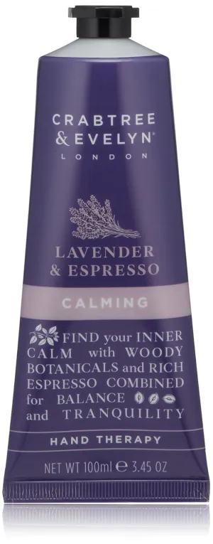 Crabtree & Evelyn Calming Hand Cream Therapy, Lavender and Espresso, 3.45 oz