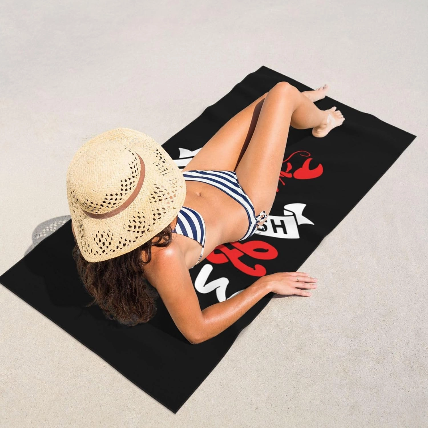Crawfish Boil Crew Beach Towel 55x27.5 Inches - Ultra Soft Quick Dry Sand Towel, Lightweight Large Bath Towel for Pool, Summer, Travel