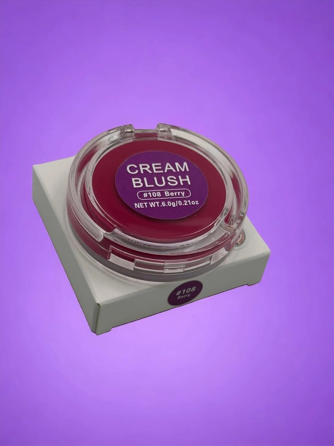 Cream blush monocromática, color lujosamente cremoso y mezclable, para ojos, labios y mejillas, peonía deslumbrante (Berry, berry)