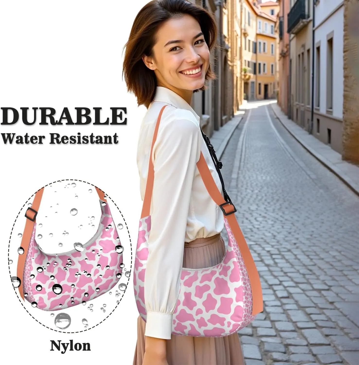 Crossbody Bag for Women Clutch HandBag with Zipper Closure for Women Underarm Purse with Adjustable Strap Zipper