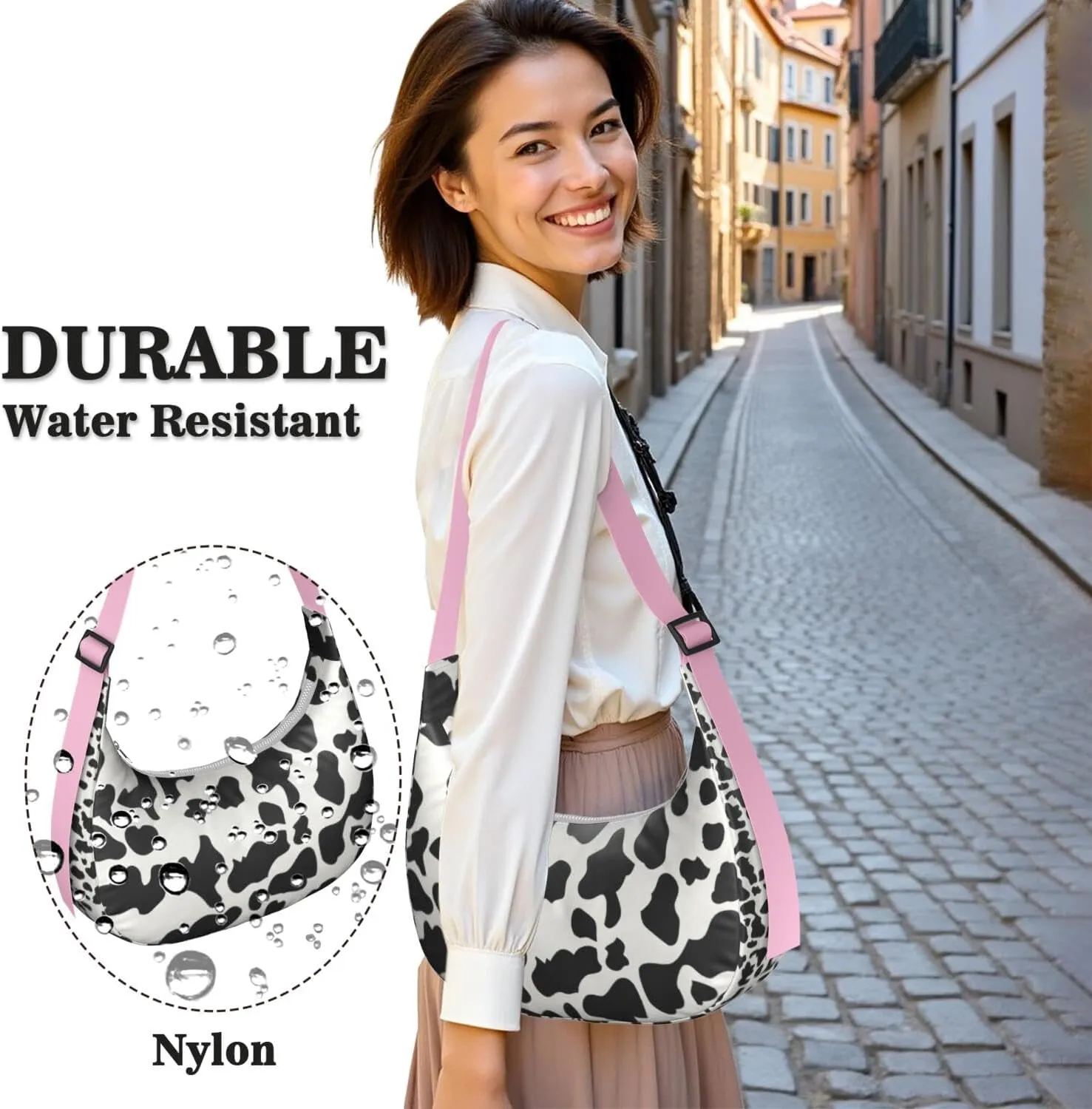 Crossbody Bag for Women Clutch HandBag with Zipper Closure for Women Underarm Purse with Adjustable Strap Zipper