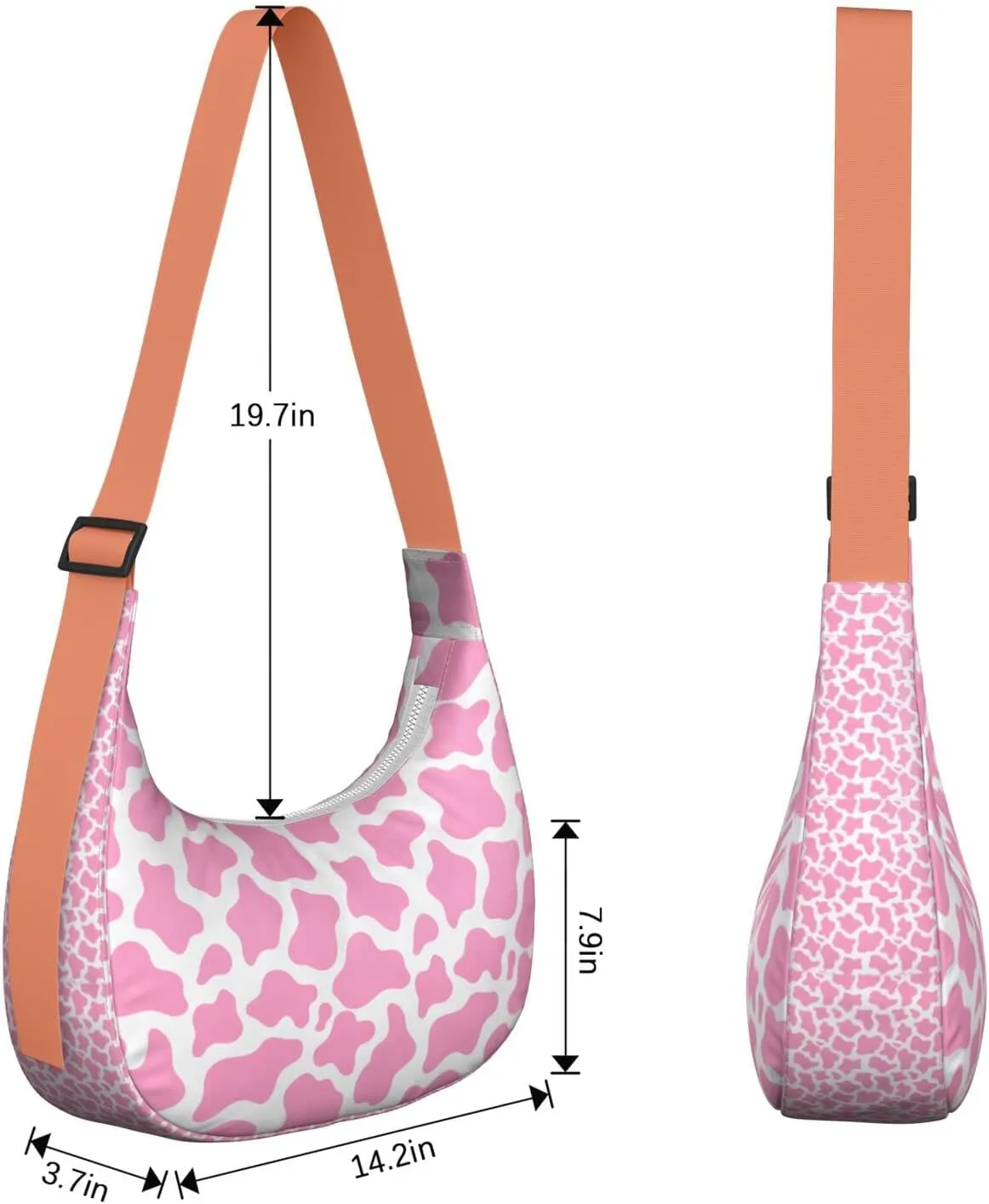 Crossbody Bag for Women Clutch HandBag with Zipper Closure for Women Underarm Purse with Adjustable Strap Zipper